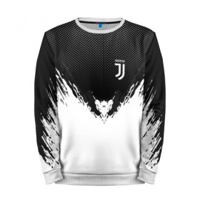 Мужской свитшот 3D с принтом Juventus black 2018 в Курске, 100% полиэстер с мягким внутренним слоем | круглый вырез горловины, мягкая резинка на манжетах и поясе, свободная посадка по фигуре | 