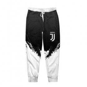 Мужские брюки 3D с принтом Juventus black 2018 в Курске, 100% полиэстер | манжеты по низу, эластичный пояс регулируется шнурком, по бокам два кармана без застежек, внутренняя часть кармана из мелкой сетки | 