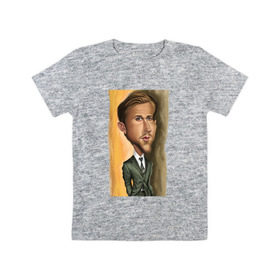 Детская футболка хлопок с принтом Райан Гослинг в Курске, 100% хлопок | круглый вырез горловины, полуприлегающий силуэт, длина до линии бедер | ryan gosling | актер | райан гослинг