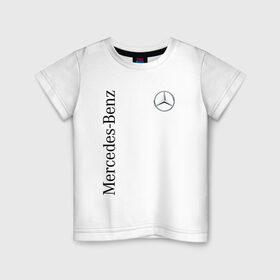 Детская футболка хлопок с принтом Mercedes-Benz в Курске, 100% хлопок | круглый вырез горловины, полуприлегающий силуэт, длина до линии бедер | benz | mercedes | авто | автомобиль | бенз | мерседес