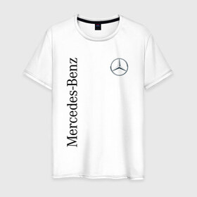 Мужская футболка хлопок с принтом Mercedes-Benz в Курске, 100% хлопок | прямой крой, круглый вырез горловины, длина до линии бедер, слегка спущенное плечо. | benz | mercedes | авто | автомобиль | бенз | мерседес
