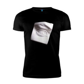 Мужская футболка премиум с принтом Глаз Давида в Курске, 92% хлопок, 8% лайкра | приталенный силуэт, круглый вырез ворота, длина до линии бедра, короткий рукав | глаз | искусство | скульптура | художник