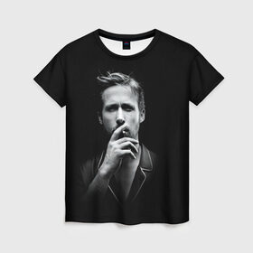 Женская футболка 3D с принтом Ryan Gosling в Курске, 100% полиэфир ( синтетическое хлопкоподобное полотно) | прямой крой, круглый вырез горловины, длина до линии бедер | ryan gosling | актер | райан гослинг