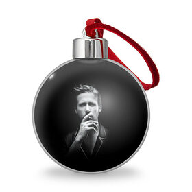 Ёлочный шар с принтом Ryan Gosling в Курске, Пластик | Диаметр: 77 мм | Тематика изображения на принте: ryan gosling | актер | райан гослинг