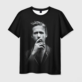 Мужская футболка 3D с принтом Ryan Gosling в Курске, 100% полиэфир | прямой крой, круглый вырез горловины, длина до линии бедер | ryan gosling | актер | райан гослинг