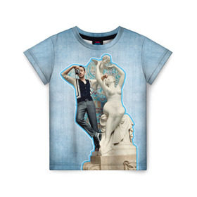 Детская футболка 3D с принтом Райан Гослинг_11 в Курске, 100% гипоаллергенный полиэфир | прямой крой, круглый вырез горловины, длина до линии бедер, чуть спущенное плечо, ткань немного тянется | Тематика изображения на принте: ryan gosling | актер | райан гослинг