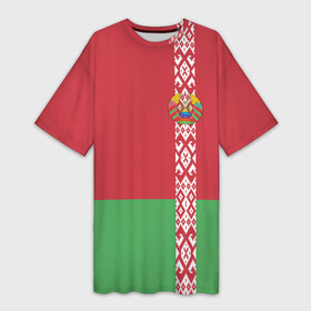 Платье-футболка 3D с принтом Белоруссия, лента с гербом в Курске,  |  | belarus | byelorussia | беларусь | белорус | белоруссия | белорусский | минск | республика | флаг