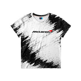 Детская футболка 3D с принтом McLaren в Курске, 100% гипоаллергенный полиэфир | прямой крой, круглый вырез горловины, длина до линии бедер, чуть спущенное плечо, ткань немного тянется | auto | car | mclaren | race | авто | гонки | краска | краски | макларен | марка | машина