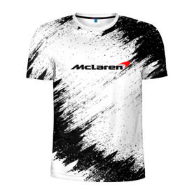 Мужская футболка 3D спортивная с принтом McLaren в Курске, 100% полиэстер с улучшенными характеристиками | приталенный силуэт, круглая горловина, широкие плечи, сужается к линии бедра | auto | car | mclaren | race | авто | гонки | краска | краски | макларен | марка | машина