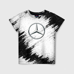 Детская футболка 3D с принтом Mercedes в Курске, 100% гипоаллергенный полиэфир | прямой крой, круглый вырез горловины, длина до линии бедер, чуть спущенное плечо, ткань немного тянется | mercedes | мерседес