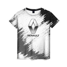 Женская футболка 3D с принтом Renault в Курске, 100% полиэфир ( синтетическое хлопкоподобное полотно) | прямой крой, круглый вырез горловины, длина до линии бедер | auto | car | race | renault | авто | гонки | краска | краски | марка | машина | рено