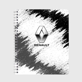 Тетрадь с принтом Renault в Курске, 100% бумага | 48 листов, плотность листов — 60 г/м2, плотность картонной обложки — 250 г/м2. Листы скреплены сбоку удобной пружинной спиралью. Уголки страниц и обложки скругленные. Цвет линий — светло-серый
 | Тематика изображения на принте: auto | car | race | renault | авто | гонки | краска | краски | марка | машина | рено