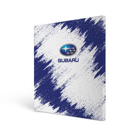 Холст квадратный с принтом Subaru в Курске, 100% ПВХ |  | auto | car | race | subaru | авто | гонки | краска | краски | марка | машина | субару