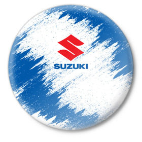 Значок с принтом Suzuki в Курске,  металл | круглая форма, металлическая застежка в виде булавки | Тематика изображения на принте: auto | car | race | suzuki | авто | гонки | краска | краски | марка | машина | сузуки