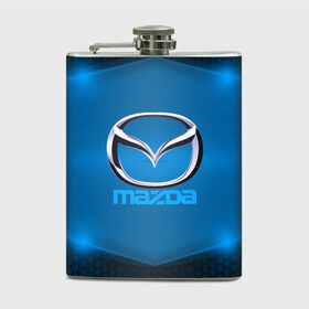 Фляга с принтом Mazda SPORT в Курске, металлический корпус | емкость 0,22 л, размер 125 х 94 мм. Виниловая наклейка запечатывается полностью | Тематика изображения на принте: 
