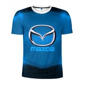Мужская футболка 3D спортивная с принтом Mazda SPORT в Курске, 100% полиэстер с улучшенными характеристиками | приталенный силуэт, круглая горловина, широкие плечи, сужается к линии бедра | 
