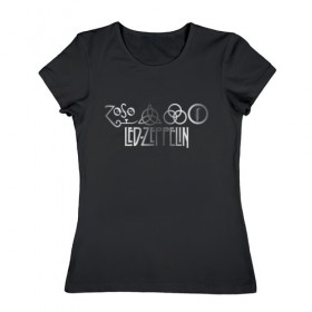 Женская футболка хлопок с принтом led zeppelin в Курске, 100% хлопок | прямой крой, круглый вырез горловины, длина до линии бедер, слегка спущенное плечо | led zeppelin | блюз | группа | лед зеппелин | рок | фолк | хард | хардрок | хеви | хевиметал
