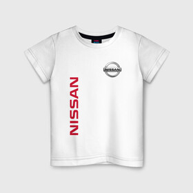 Детская футболка хлопок с принтом Nissan в Курске, 100% хлопок | круглый вырез горловины, полуприлегающий силуэт, длина до линии бедер | Тематика изображения на принте: motor | nissan | авто | лого | машина | ниссан | тачка
