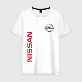 Мужская футболка хлопок с принтом Nissan в Курске, 100% хлопок | прямой крой, круглый вырез горловины, длина до линии бедер, слегка спущенное плечо. | Тематика изображения на принте: motor | nissan | авто | лого | машина | ниссан | тачка