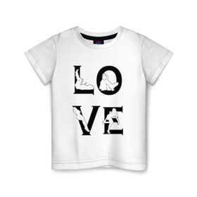 Детская футболка хлопок с принтом Love-models в Курске, 100% хлопок | круглый вырез горловины, полуприлегающий силуэт, длина до линии бедер | 