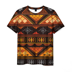 Мужская футболка 3D с принтом Aztec ornament в Курске, 100% полиэфир | прямой крой, круглый вырез горловины, длина до линии бедер | aztec | geometry | pattern | symbol | world | ацтек | геометрия | народный | орнамент | символы | узор | этника | этнический