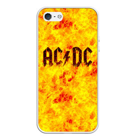 Чехол для iPhone 5/5S матовый с принтом AC DC Hell-Fire в Курске, Силикон | Область печати: задняя сторона чехла, без боковых панелей | ac dc | acdc | fire | hard rock | rock | асдс | рок | эй си ди си