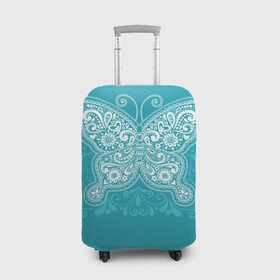 Чехол для чемодана 3D с принтом Бабочка в Курске, 86% полиэфир, 14% спандекс | двустороннее нанесение принта, прорези для ручек и колес | бабочка | узор