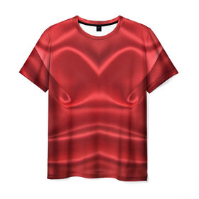 Мужская футболка 3D с принтом Красный Шелк в Курске, 100% полиэфир | прямой крой, круглый вырез горловины, длина до линии бедер | шелк
