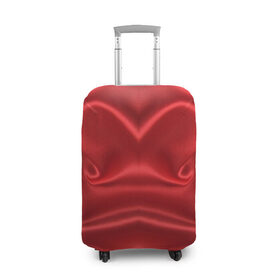 Чехол для чемодана 3D с принтом Красный Шелк в Курске, 86% полиэфир, 14% спандекс | двустороннее нанесение принта, прорези для ручек и колес | шелк