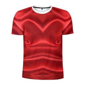 Мужская футболка 3D спортивная с принтом Красный Шелк в Курске, 100% полиэстер с улучшенными характеристиками | приталенный силуэт, круглая горловина, широкие плечи, сужается к линии бедра | шелк