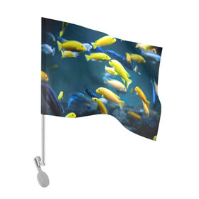 Флаг для автомобиля с принтом Рыбки в Курске, 100% полиэстер | Размер: 30*21 см | fish | fishes | pisces | море | морские обитатели | морской | океан | рыбы