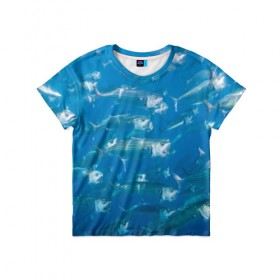 Детская футболка 3D с принтом Рыбы океана в Курске, 100% гипоаллергенный полиэфир | прямой крой, круглый вырез горловины, длина до линии бедер, чуть спущенное плечо, ткань немного тянется | fish | fishes | pisces | море | морские обитатели | морской | океан | рыбы