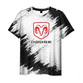 Мужская футболка 3D с принтом DODGE в Курске, 100% полиэфир | прямой крой, круглый вырез горловины, длина до линии бедер | car | dodge |  auto | авто | додж | машина