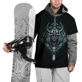 Накидка на куртку 3D с принтом Череп-Викинг в Курске, 100% полиэстер |  | viking