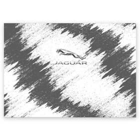 Поздравительная открытка с принтом JAGUAR в Курске, 100% бумага | плотность бумаги 280 г/м2, матовая, на обратной стороне линовка и место для марки
 | Тематика изображения на принте: auto | car | jaguar | race | авто | гонки | краска | краски | марка | машина | ягуар