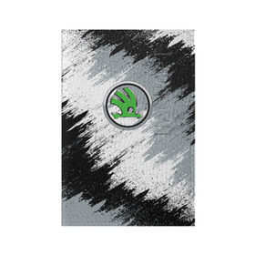 Обложка для паспорта матовая кожа с принтом SKODA в Курске, натуральная матовая кожа | размер 19,3 х 13,7 см; прозрачные пластиковые крепления | auto | car | race | skoda | авто | гонки | краска | краски | марка | машина | шкода