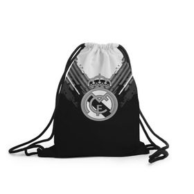 Рюкзак-мешок 3D с принтом Real Madrid abstract original в Курске, 100% полиэстер | плотность ткани — 200 г/м2, размер — 35 х 45 см; лямки — толстые шнурки, застежка на шнуровке, без карманов и подкладки | football | soccer | реал мадрид