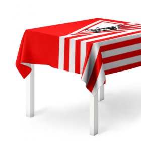 Скатерть 3D с принтом Красно-белый воин в Курске, 100% полиэстер (ткань не мнется и не растягивается) | Размер: 150*150 см | fcsm | football | sp | мясные | футбольный клуб