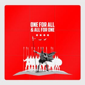 Магнитный плакат 3Х3 с принтом One for all & all for one! в Курске, Полимерный материал с магнитным слоем | 9 деталей размером 9*9 см | fcsm | football | sp | мясные | футбольный клуб
