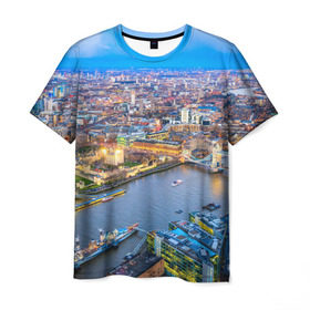 Мужская футболка 3D с принтом Лондон в Курске, 100% полиэфир | прямой крой, круглый вырез горловины, длина до линии бедер | england | london | англия | великобритания | город | европа | королевство | лондон | мегаполис | путешествие | столица | туризм