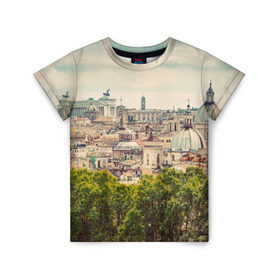 Детская футболка 3D с принтом Рим в Курске, 100% гипоаллергенный полиэфир | прямой крой, круглый вырез горловины, длина до линии бедер, чуть спущенное плечо, ткань немного тянется | italy | rome | архитектура | европа | история | италия | отдых | отпуск | приключение | путешествие | рим | экскурсия