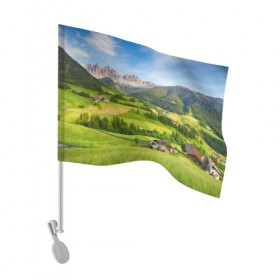 Флаг для автомобиля с принтом Альпы в Курске, 100% полиэстер | Размер: 30*21 см | австрия | альпы | германия | горный хребет | горы | италия | красота | лес | лихтенштейн | луг | пейзаж | природа | простор | раздолье | словения | франция | швейцария