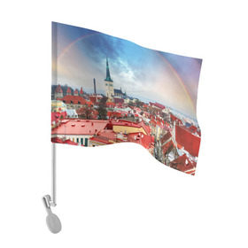 Флаг для автомобиля с принтом Таллин (Эстония) в Курске, 100% полиэстер | Размер: 30*21 см | Тематика изображения на принте: estonia | tallin | город | европа | путешествие | таллин | туризм | эстония
