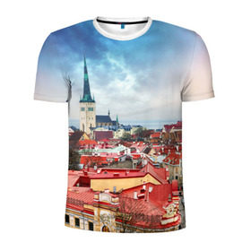 Мужская футболка 3D спортивная с принтом Таллин (Эстония) в Курске, 100% полиэстер с улучшенными характеристиками | приталенный силуэт, круглая горловина, широкие плечи, сужается к линии бедра | estonia | tallin | город | европа | путешествие | таллин | туризм | эстония
