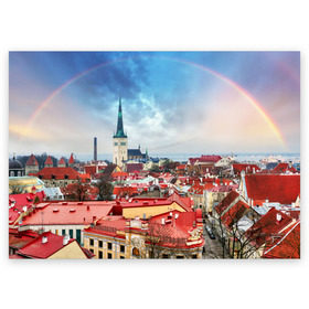 Поздравительная открытка с принтом Таллин (Эстония) в Курске, 100% бумага | плотность бумаги 280 г/м2, матовая, на обратной стороне линовка и место для марки
 | estonia | tallin | город | европа | путешествие | таллин | туризм | эстония