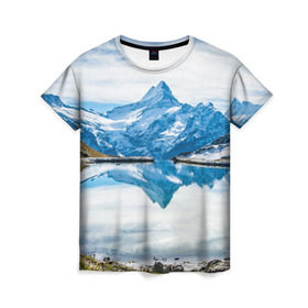 Женская футболка 3D с принтом Альпы в Курске, 100% полиэфир ( синтетическое хлопкоподобное полотно) | прямой крой, круглый вырез горловины, длина до линии бедер | австрия | альпийские горы | альпийский хребет | альпы | германия | горное озеро | горные лыжи | европа | италия | лихтенштейн | пейзаж | природа | словения | сноуборд | франция | швейцария