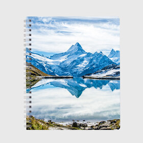 Тетрадь с принтом Альпы в Курске, 100% бумага | 48 листов, плотность листов — 60 г/м2, плотность картонной обложки — 250 г/м2. Листы скреплены сбоку удобной пружинной спиралью. Уголки страниц и обложки скругленные. Цвет линий — светло-серый
 | австрия | альпийские горы | альпийский хребет | альпы | германия | горное озеро | горные лыжи | европа | италия | лихтенштейн | пейзаж | природа | словения | сноуборд | франция | швейцария