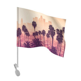 Флаг для автомобиля с принтом Los Angeles в Курске, 100% полиэстер | Размер: 30*21 см | california | la | los angeles | usa | америка | город ангелов | калифорния | лос анджелес | океан | отдых | отпуск | пальмы | путешествие | спорт | столица | сша | туризм | фитнес | штаты