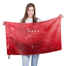 Флаг 3D с принтом Мясо 100% в Курске, 100% полиэстер | плотность ткани — 95 г/м2, размер — 67 х 109 см. Принт наносится с одной стороны | fcsm | football | sp | мясные | футбольный клуб