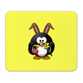 Коврик прямоугольный с принтом Пасхальный пингвин в Курске, натуральный каучук | размер 230 х 185 мм; запечатка лицевой стороны | весна | кролик | пасха | пингвин | праздники | яйцо